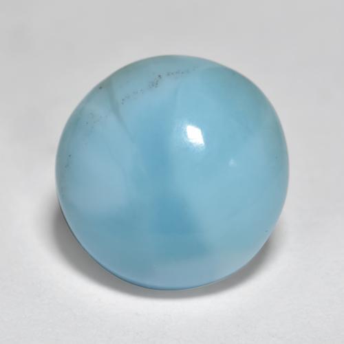 Larimar Azzurro naturale da 3.09 ct, Taglio rotondo, Opaco