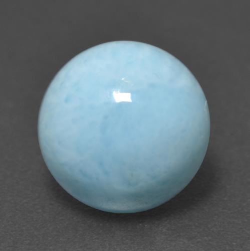 Larimar Azzurro naturale da 3.28 ct, Taglio rotondo, Opaco