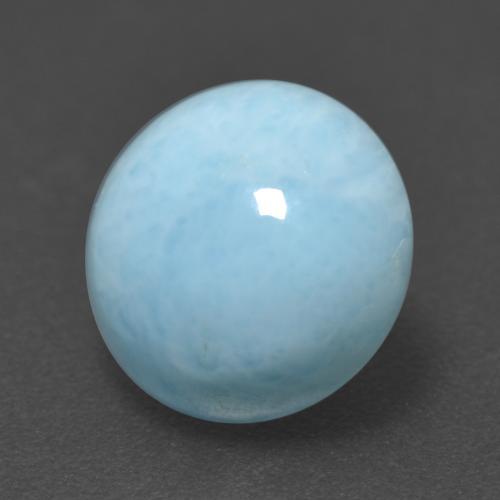 Larimar Azzurro naturale da 3.28 ct, Taglio rotondo, Opaco