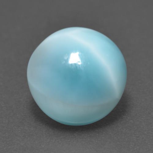 Larimar naturale blu da 3,35 ct, taglio rotondo, traslucido