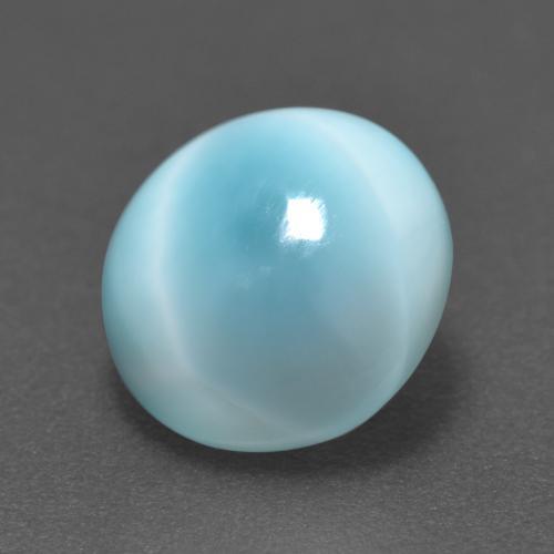 Larimar naturale blu da 3,35 ct, taglio rotondo, traslucido