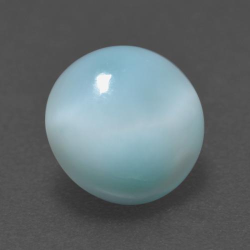 Larimar Blu verdastro chiaro naturale da 1.82 ct, Taglio rotondo, Traslucido