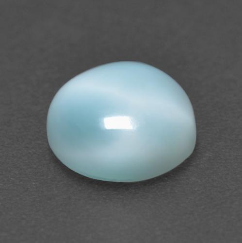 Larimar Blu verdastro chiaro naturale da 1.82 ct, Taglio rotondo, Traslucido