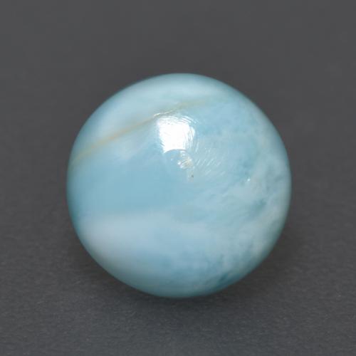Larimar Azzurro cielo chiaro naturale da 1.43 ct, Taglio rotondo, Traslucido
