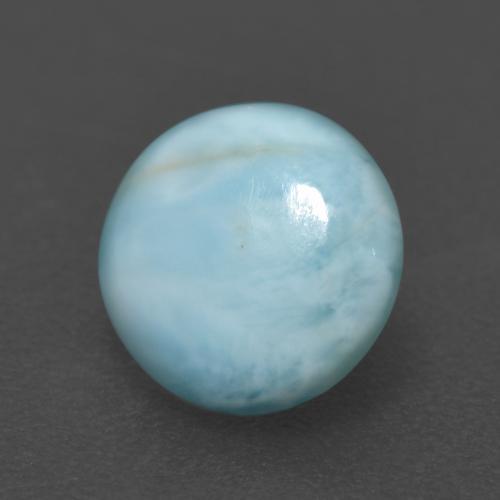 Larimar Azzurro cielo chiaro naturale da 1.43 ct, Taglio rotondo, Traslucido