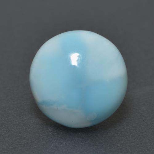 Larimar naturale blu da 3,24 ct, taglio rotondo, opaco