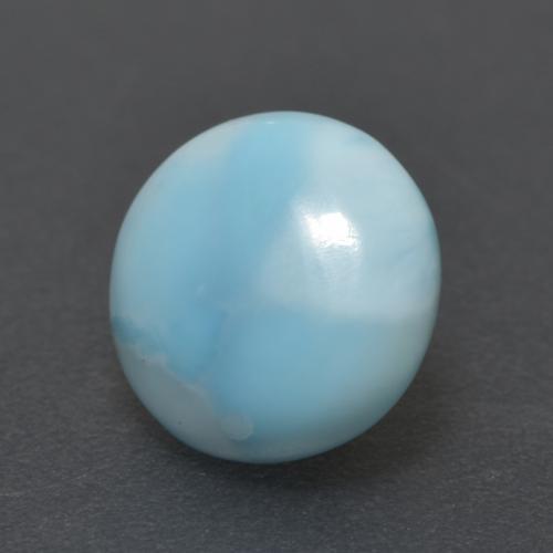 Larimar naturale blu da 3,24 ct, taglio rotondo, opaco