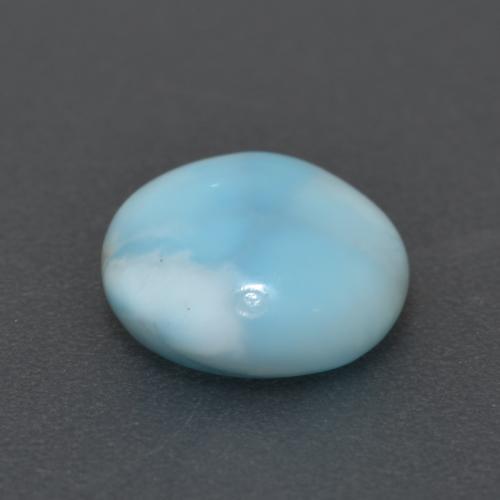 Larimar naturale blu da 3,24 ct, taglio rotondo, opaco