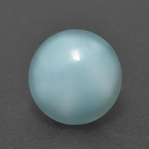 Larimar naturale blu da 2,56 ct, taglio rotondo, opaco
