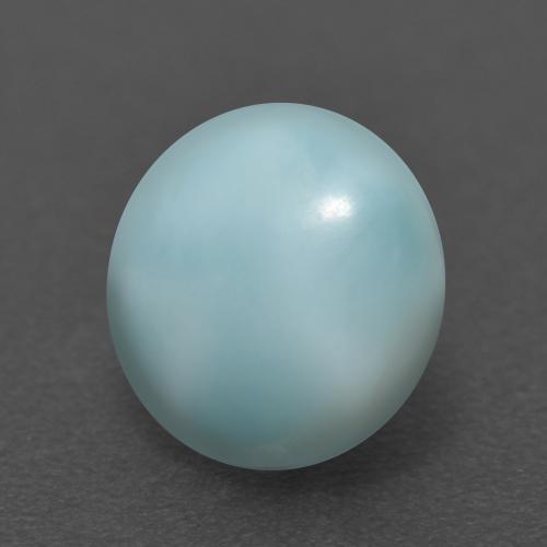 Larimar naturale blu da 2,56 ct, taglio rotondo, opaco