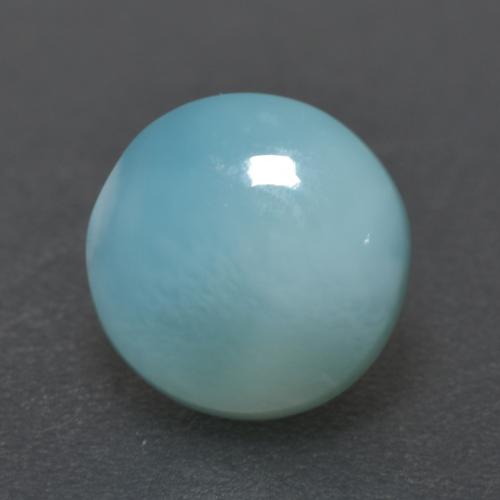 Larimar naturale blu da 2,10 ct, taglio rotondo, traslucido
