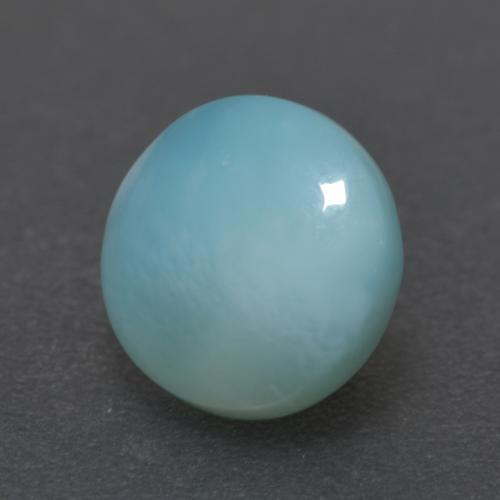 Larimar naturale blu da 2,10 ct, taglio rotondo, traslucido