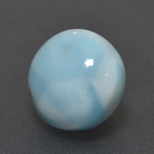Larimar Blu verdastro chiaro naturale da 3.68 ct, Taglio rotondo, Opaco