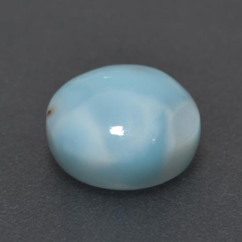 Larimar Blu verdastro chiaro naturale da 3.68 ct, Taglio rotondo, Opaco