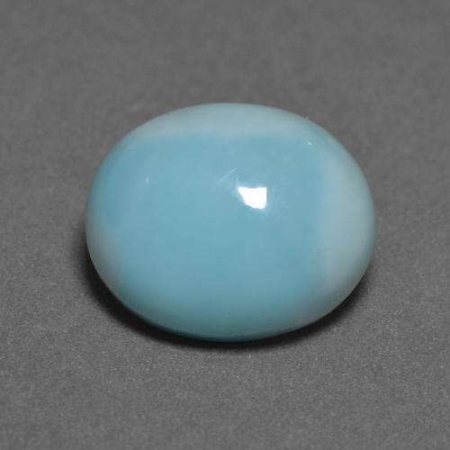 Larimar naturale turchese da 4,30 ct, taglio ovale, opaco