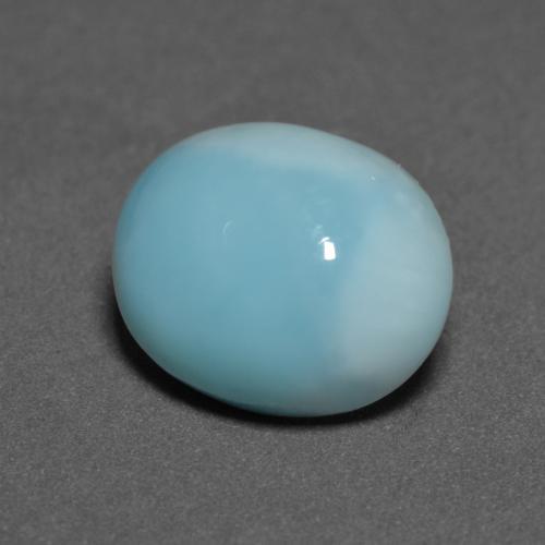 Larimar naturale turchese da 4,30 ct, taglio ovale, opaco