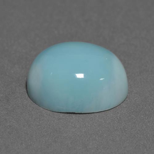 Larimar naturale turchese da 4,30 ct, taglio ovale, opaco