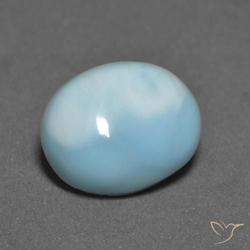 3.76ct Naturale Verde bluastro chiaro Larimar, Ovale, Opaco