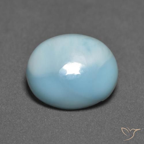 Larimar Verde bluastro chiaro naturale da 3.76 ct, Ovale, Opaco
