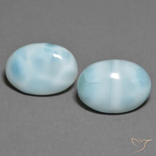 Gemme di Larimar Verde bluastro chiaro naturale da 9.96 ct, Taglio ovale, Opaco