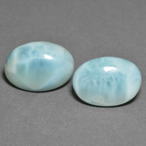 Gemme di Larimar Verde bluastro chiaro naturale da 9.50 ct, Taglio ovale, Opaco