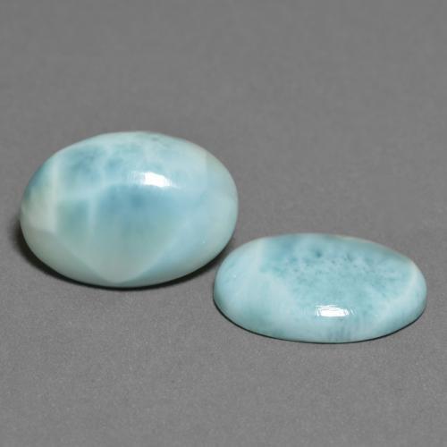 Gemme di Larimar Verde bluastro chiaro naturale da 9.50 ct, Taglio ovale, Opaco