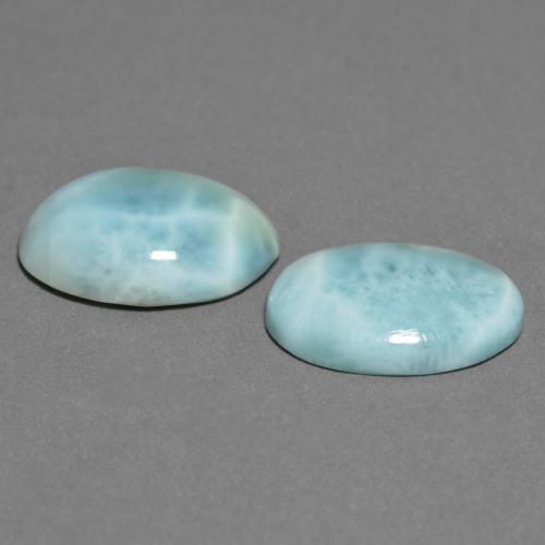 Gemme di Larimar Verde bluastro chiaro naturale da 9.50 ct, Taglio ovale, Opaco