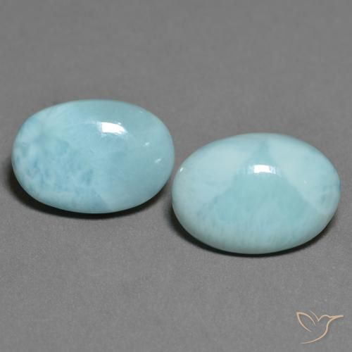 11.06ctw Naturale Verde bluastro chiaro Larimar, Ovale, Opaco