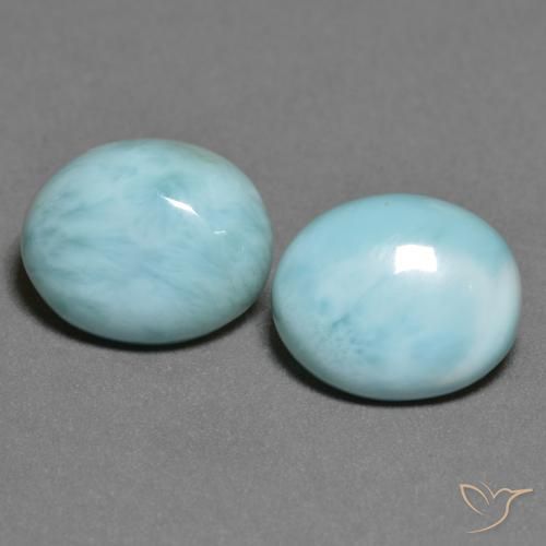 6.59ctw Naturale Schiuma di mare blu Larimar, Ovale, Opaco