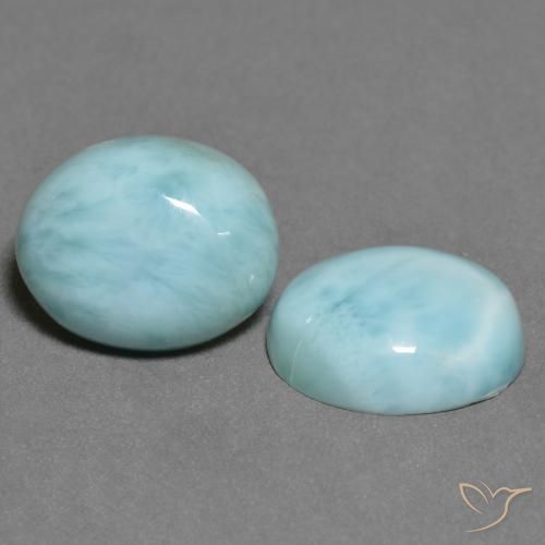 Gemme di Larimar Schiuma di mare blu naturale da 6.59 ct, Ovale, Opaco