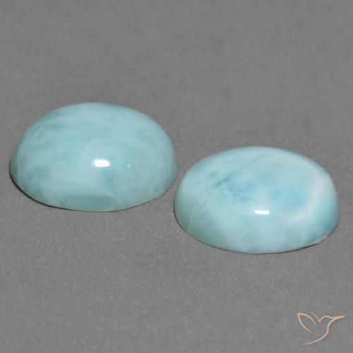 Gemme di Larimar Schiuma di mare blu naturale da 6.59 ct, Ovale, Opaco