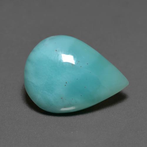 Larimar naturale turchese da 6,51 ct, taglio a pera, opaco