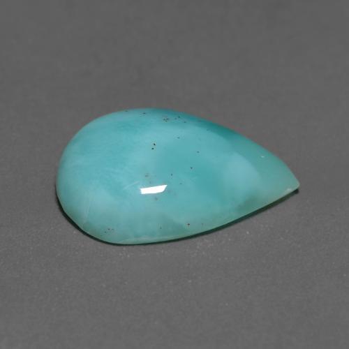 Larimar naturale turchese da 6,51 ct, taglio a pera, opaco