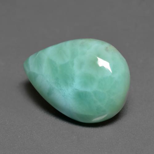 Larimar naturale turchese da 6,79 ct, taglio a pera, opaco