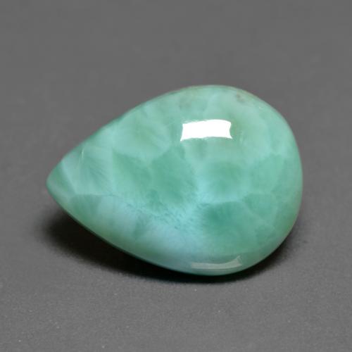 Larimar naturale turchese da 6,79 ct, taglio a pera, opaco