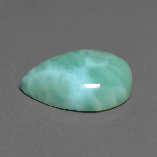 Larimar naturale turchese da 6,79 ct, taglio a pera, opaco
