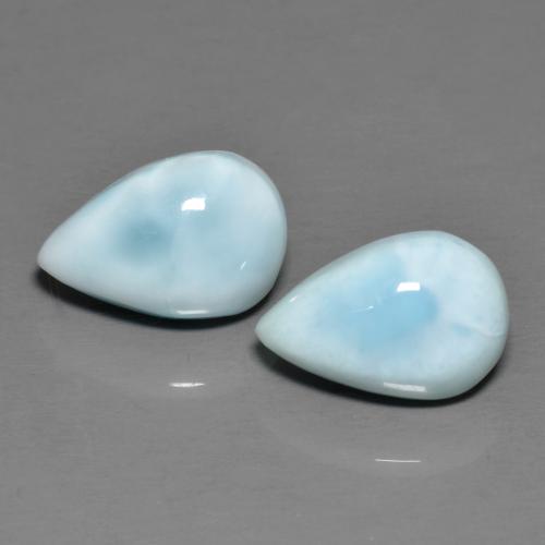 Gemme di Larimar Blu grigiastro naturale da 5.42 ct, Forma a pera, Opaco