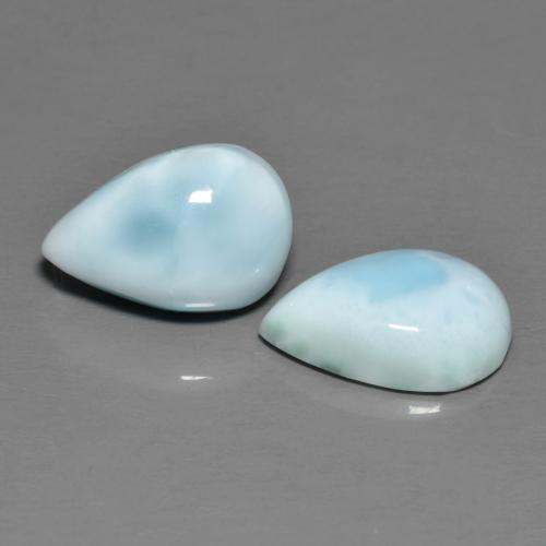 Gemme di Larimar Blu grigiastro naturale da 5.42 ct, Forma a pera, Opaco