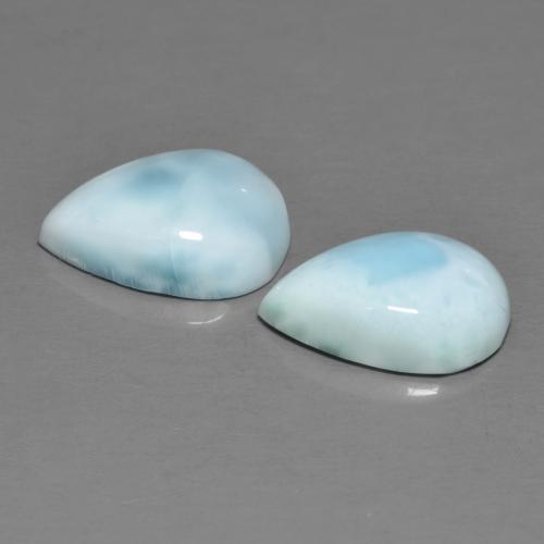Gemme di Larimar Blu grigiastro naturale da 5.42 ct, Forma a pera, Opaco