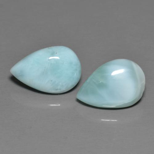 Gemme di Larimar Azzurro cielo chiaro naturale da 4.02 ct, Forma a pera, Opaco