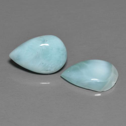 Gemme di Larimar Azzurro cielo chiaro naturale da 4.02 ct, Forma a pera, Opaco