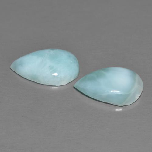 Gemme di Larimar Azzurro cielo chiaro naturale da 4.02 ct, Forma a pera, Opaco