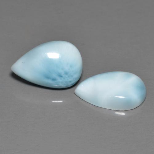 Larimar naturale blu da 4,60 ct, taglio a pera, opaco