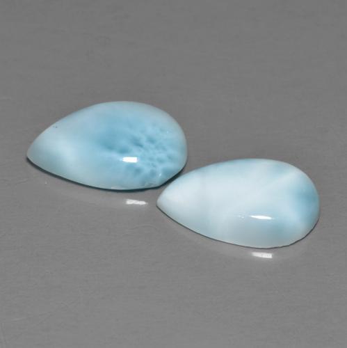 Larimar naturale blu da 4,60 ct, taglio a pera, opaco