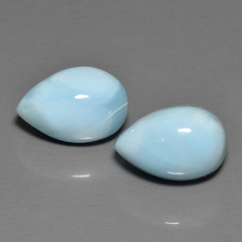 Gemme di Larimar Blu verdastro chiaro naturale da 7.07 ct, Forma a pera, Opaco