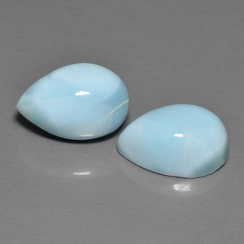 Gemme di Larimar Blu verdastro chiaro naturale da 7.07 ct, Forma a pera, Opaco