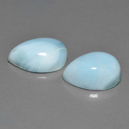 Gemme di Larimar Blu verdastro chiaro naturale da 7.07 ct, Forma a pera, Opaco