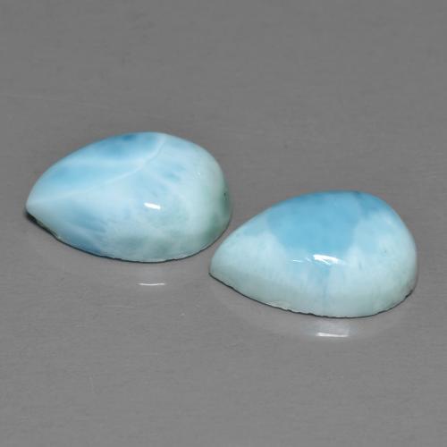 Gemme di Larimar Blu medio naturale da 6.44 ct, Forma a pera, Opaco