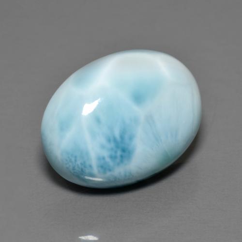 Larimar Azzurro naturale da 7.96 ct, Taglio ovale, Opaco