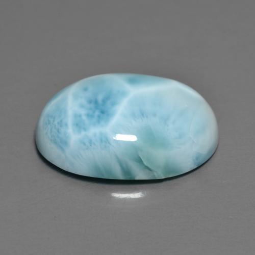 Larimar Azzurro naturale da 7.96 ct, Taglio ovale, Opaco